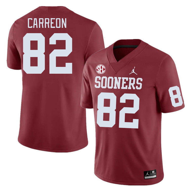 #82 Ivan Carreon Oklahoma Sooners 2024 SEC Conference College Football Jerseys-Crimson